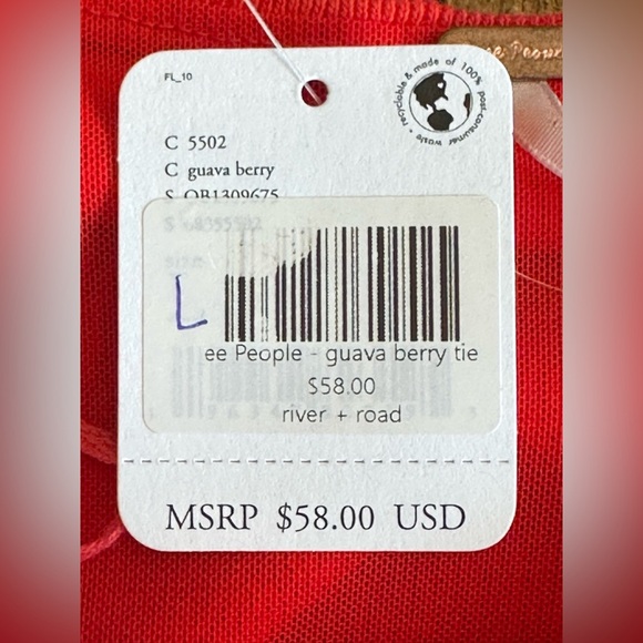 Free People | Boulevard Rouched Crop Tank in Guava Berry Red, NWT - Picture 8 of 11